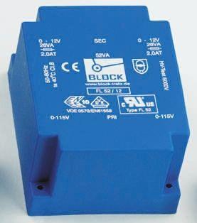 Actual product image Block Transformer FL PCB 42VA 2x15V