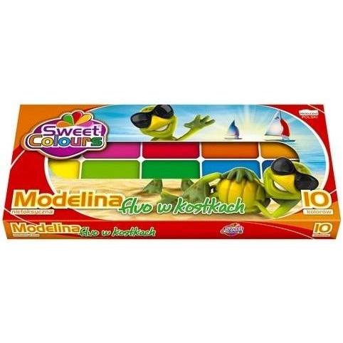 Sweet Colours Modelliermasse in Fluo-Würfeln, 10 Farben