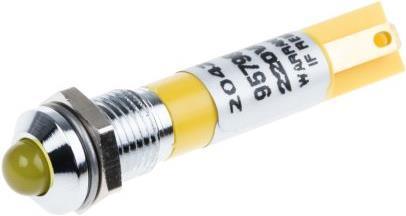 Produktbild RS PRO LED erhaben 8mm chrom 230Vac gelb