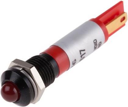 Produktbild RS PRO LED erhaben 8mm schwarz 12Vdc HE rot