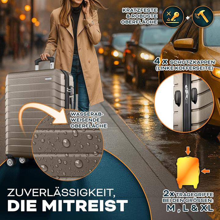 Actual product image Tillvex 3-teiliges Reisekoffer Set mit Gepäckwaage & Kofferzubehör