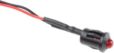 Produktbild RS PRO LED vorst. 8mm schwarz 12VDC HE rot