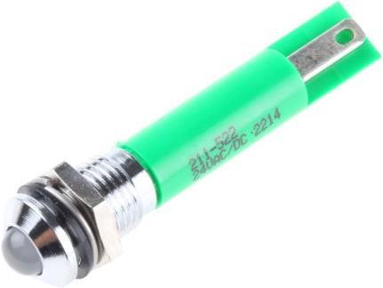 Produktbild RS PRO LED vorst 8mm chrom 24VAC/DC HC grün