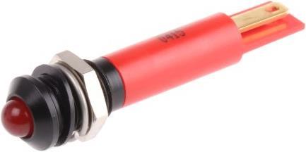 Produktbild RS PRO LED erhaben 8mm schwarz 230Vac HE rot