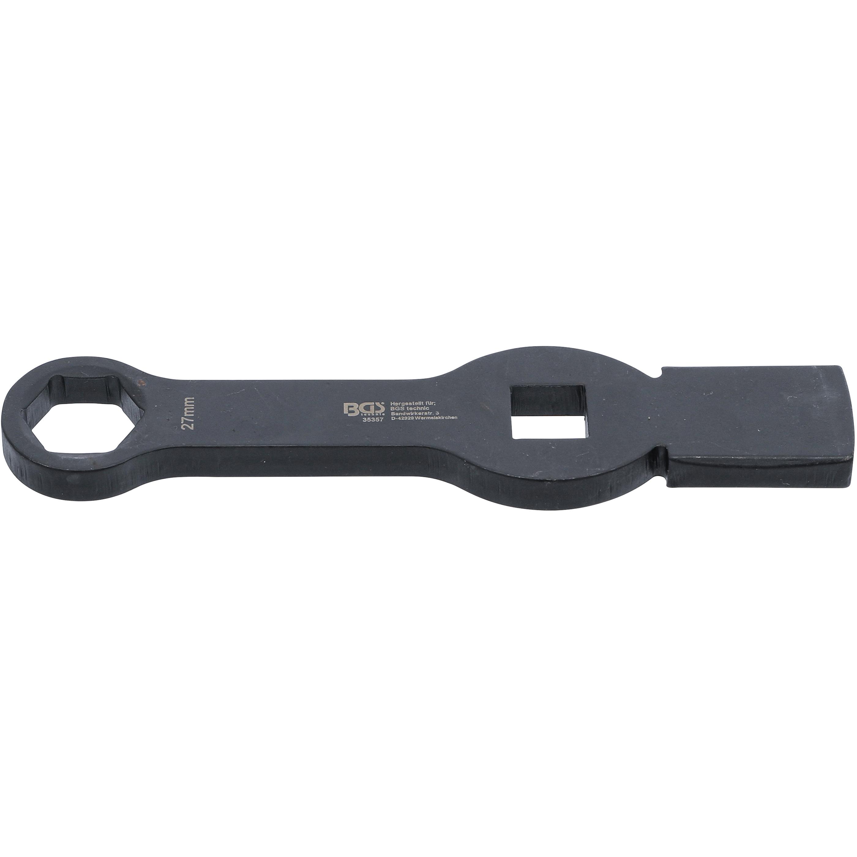 BGS, Schraubenschlüssel, Schlag-Ringschlüssel Sechskant mit 2 Schlagflächen SW 27 mm (27 mm)