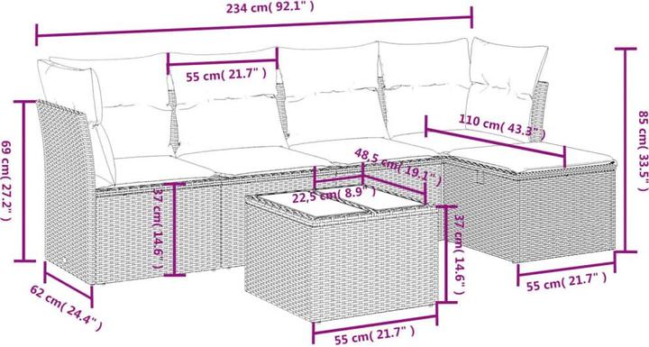 Produktbild vidaXL Garten Sofagarnitur