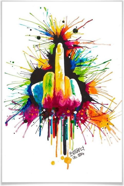 Actual product image Trenddeko Buttafly - Fuck the System (80 x 120 cm)