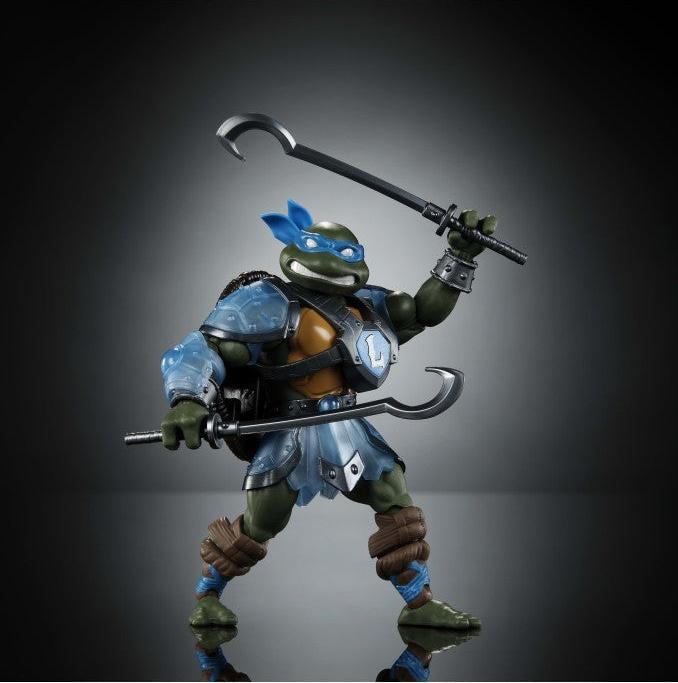 Actual product image Mattel MOTU x TMNT: Turtles of Grayskull action figure Leonardo 14 cm