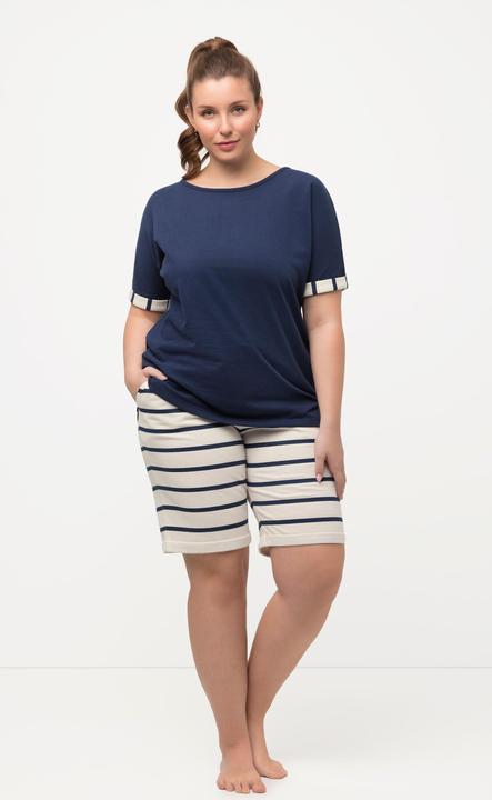 Image du produit Ulla Popken Sweat-shirt d'intérieur doux et confortable. Col rond et manches courtes. (46, 48)