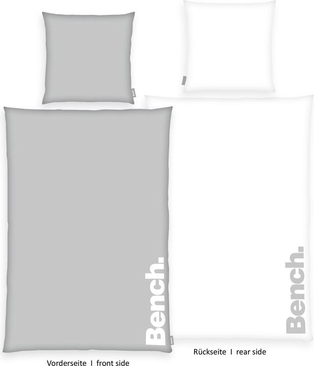 Produktbild Herding Klaus GmbH Bettwäschegarnitur Bench Hellgrau/Weiss (Duvetbezug, 160 x 210 cm, 65 x 100 cm)