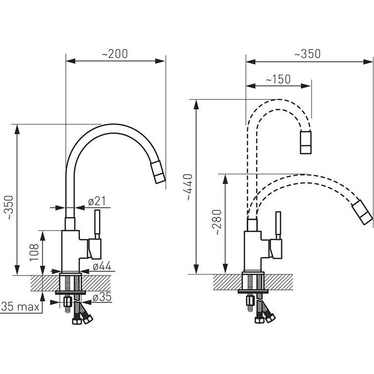 Thumbnail - FERRON, Küchenarmatur, Kitchen Mixer Zorba Bzr4s. Grey