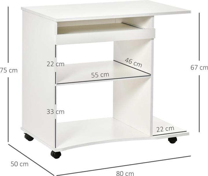 Produktbild Homcom Computertisch mit Rollen