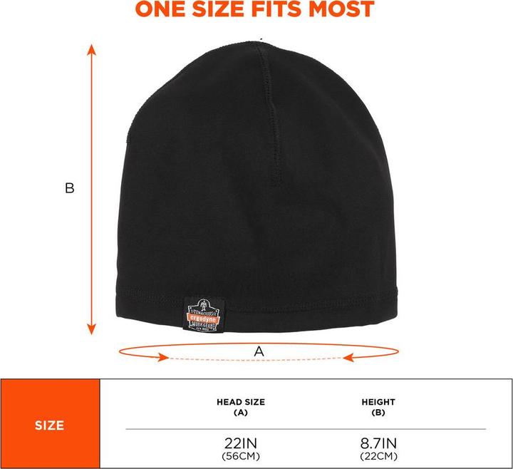 Actual product image Ergodyne Winter cap N-Ferno 6813, suitable for helmets, black (One size)