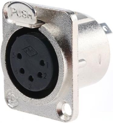 Produktbild RS PRO Einbaubuchse XLR vernickelt 5-polig