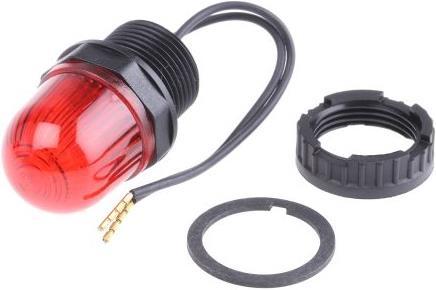 Actual product image Werma Red LED M22 threaded mini beacon,24Vdc