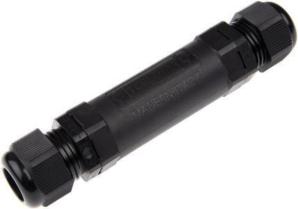 Actual product image RS PRO IP68 3P black tee tube cable connector