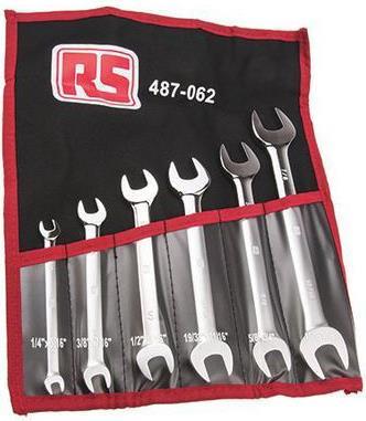 Produktbild RS PRO Gabelschlüssel zöllig Satz 6-teilig (10  mm, 11 mm, 12 mm, 13 mm)