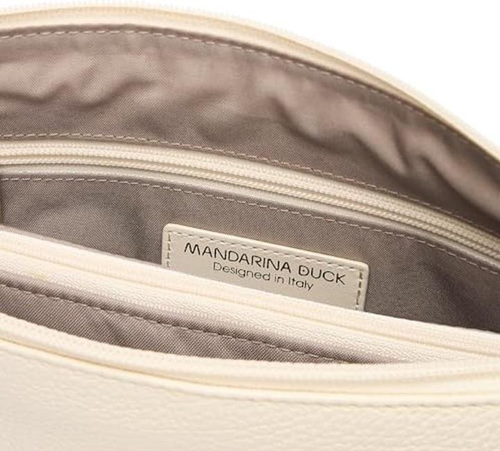 Produktbild Mandarina Duck Drei-Fach-Umhängetasche aus Leder mit verstellbarem Gurt und Reissverschluss