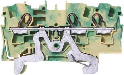 Produktbild Wago DIN-Schienenklemme 3 x 4 mm2 grün/gelb
