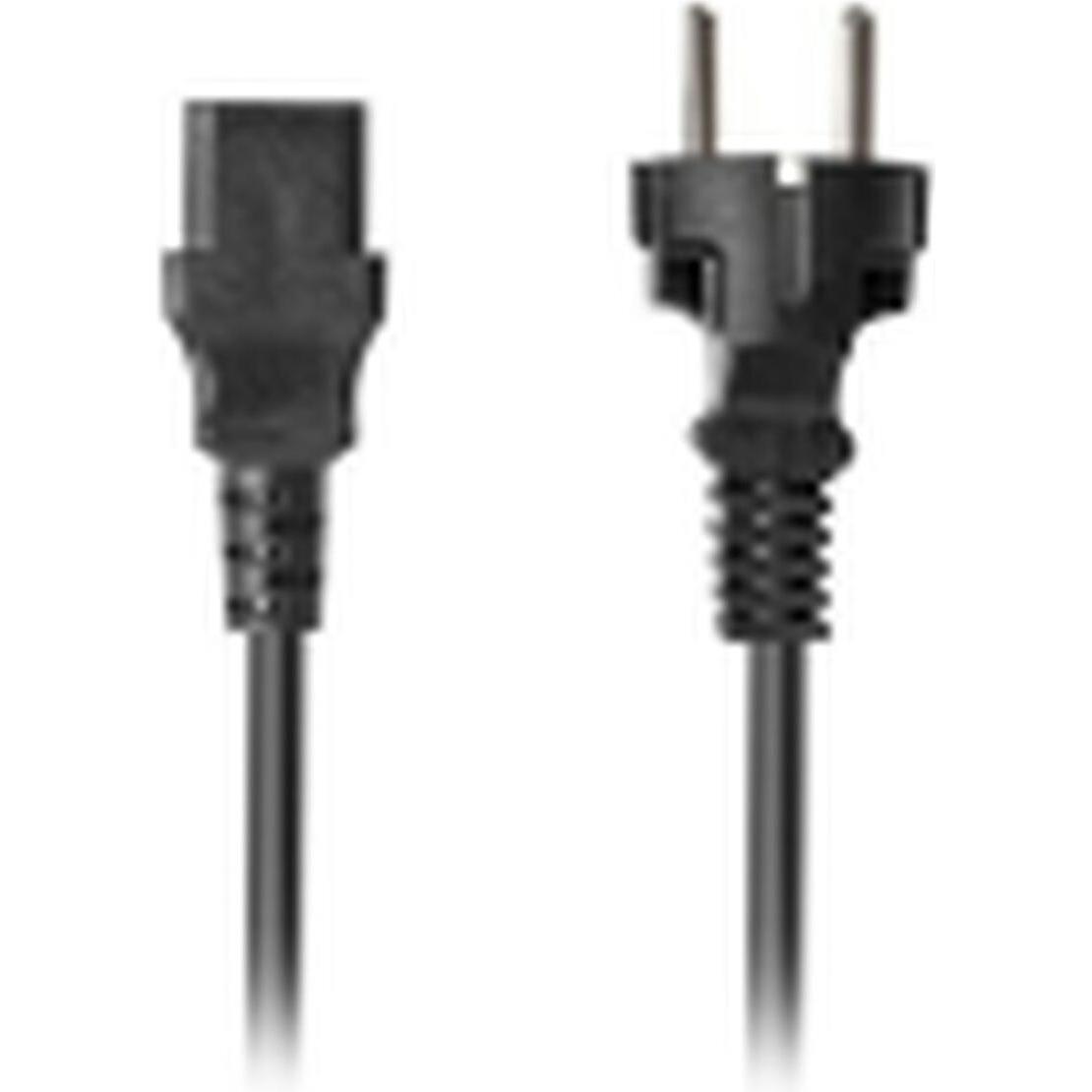 Lanberg Kabel zasilający CEE 7/7 -> IEC 320 C13 1,8m VDE czarny prosty (1.80 m) (CA-C13C-15CC-0018-BK)