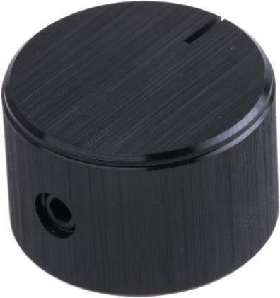 Produktbild RS PRO Alu-Drehknopf 22mm schwarz Welle 6,35mm