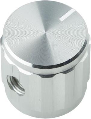 Produktbild RS PRO Alu-Drehknopf gerippt 15mm Welle 6,35mm