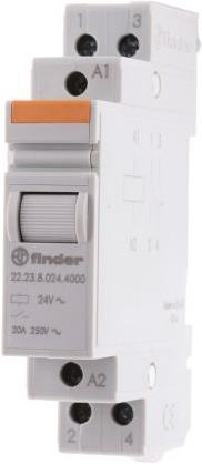 Actual product image Finder 20A 1NO 1NC monostable DIN relay, 24Vac
