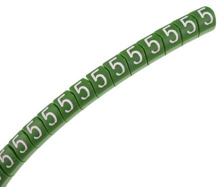 Produktbild HellermannTyton Kabelmarkierer 2,25-5,0mm "5" grün