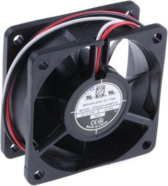 Productafbeelding RS PRO Ventilator 60x60x25mm 24VDC 3,6W 39,1m³/h (60 mm)