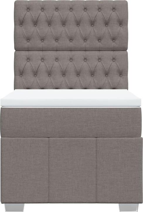 Produktbild vidaXL Boxspringbett Einzelbett Polsterbett Bett Matratze Taupe 80x200cm Stoff (80 x 200 cm)