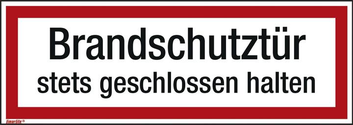 Produktbild Neutralware Hinweisschild 29,7x10,5 cm (BxH) Brandschutztür stets geschlossen halten PVC-Folie