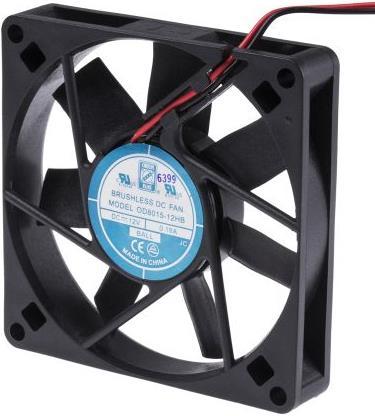 Produktbild RS PRO Lüfter 80x80x15mm 12VDC 2,3W 52,7m³/h (80 mm)