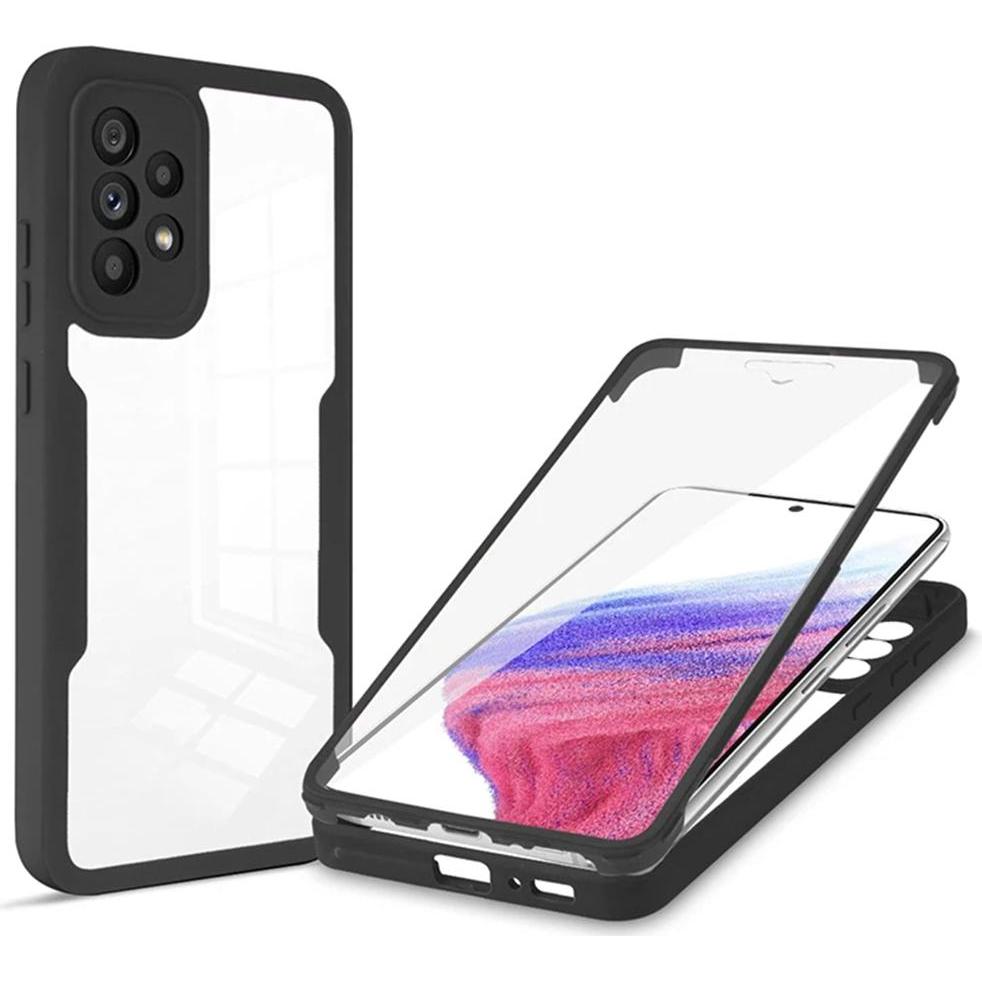 Techsuit - ColorVerse 360 Series + Screen Protector - Samsung Galaxy A53 5G - Black (Samsung Galaxy A53 5G), Cover smartphone, Nero