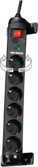 Actual product image Hama Power strip 6-way rotatable switch (6 x, CEE 7/3, 1.40 m)