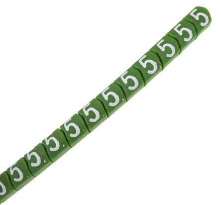 Produktbild HellermannTyton Kabelmarkierer 1,3-2,8mm "5" grün