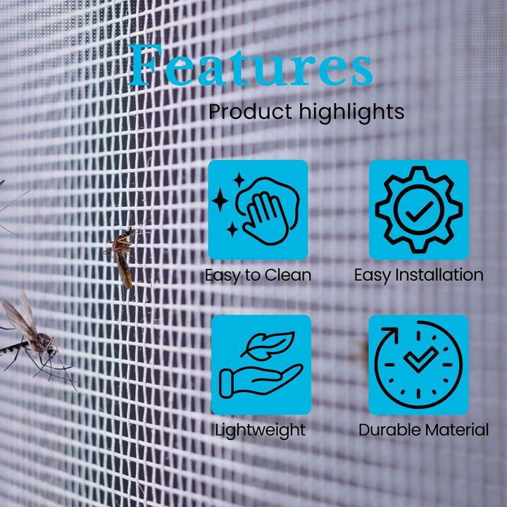 Image du produit Intirilife Moustiquaire en gris largeur 100cm (100 x 100 cm)