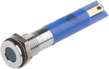 Produktbild RS PRO 8mm flush satin chrome LED, blue 24Vdc