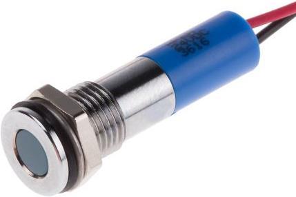 Produktbild RS PRO 8mm flush satin chr LED wires,blue 24Vdc
