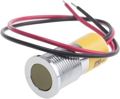 Produktbild RS PRO 14mm flush satin LED wires, yel 6-36Vdc