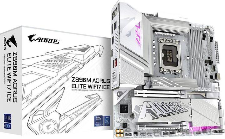 Image du produit Gigabyte Z890 AORUS Elite WIFI7 ICE (LGA 1851, Intel Z890, ATX)