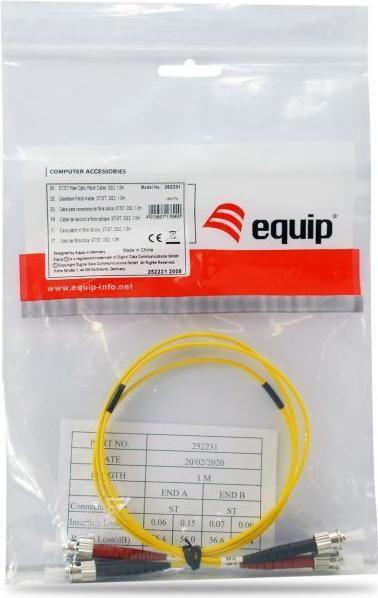 Produktbild equip LWL Patchkabel ST->ST Singlemode Duplex OS2 ge (1 m)