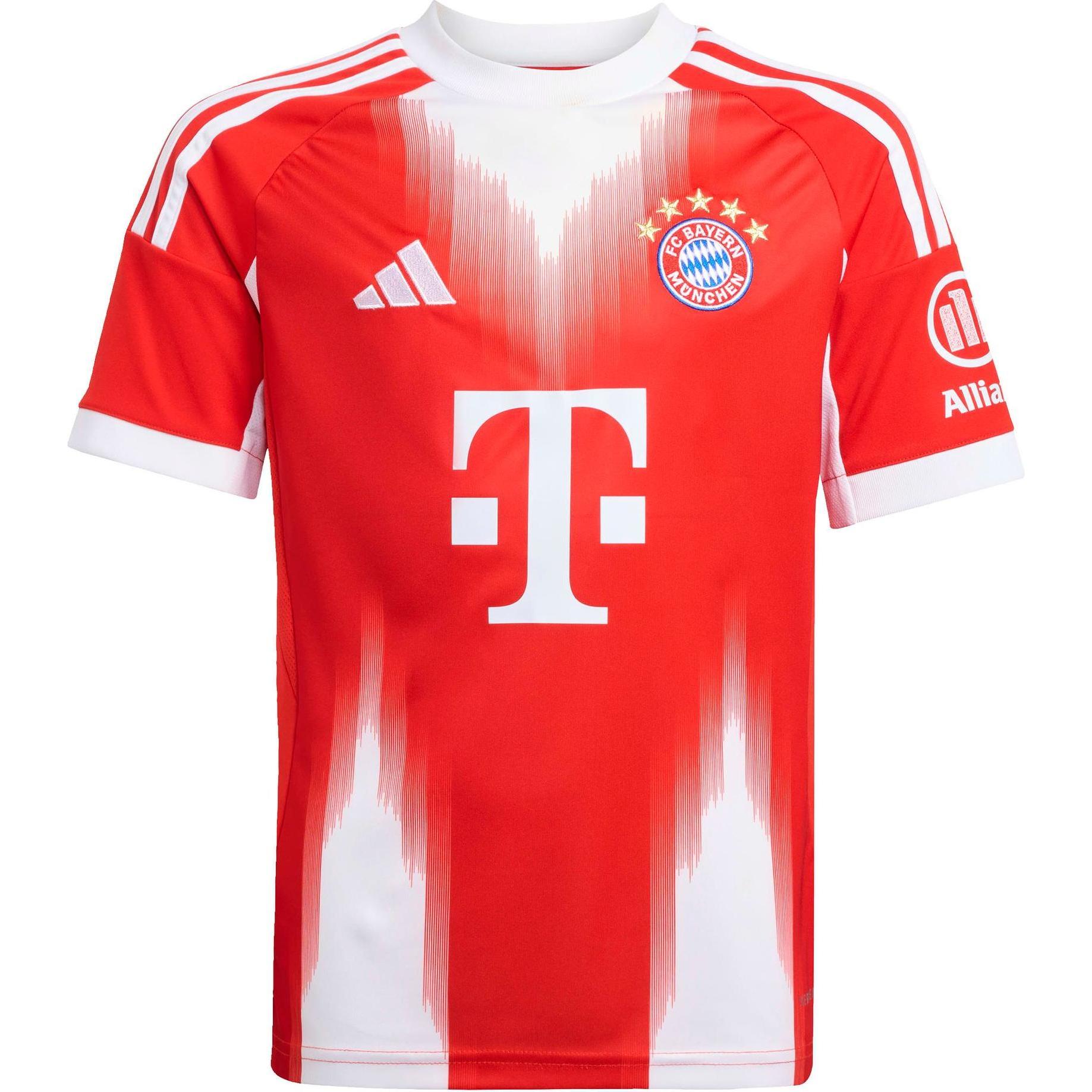 Adidas, Bambini, Maglietta calcio, FC Bayern München Kinder Trikot (128), Rosso, Bianco, 128