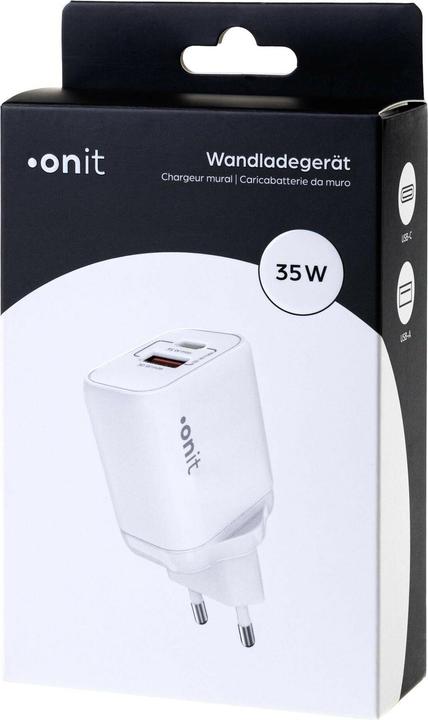 Produktbild Onit USB-Wandladegerät Dual 1C1A 35 W GaN Weiss (35 W, 2 Ports)