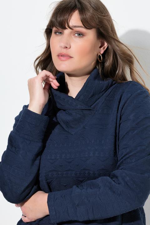 Produktbild Ulla Popken Sweatshirt, Schalkragen, Langarm (46, 48)