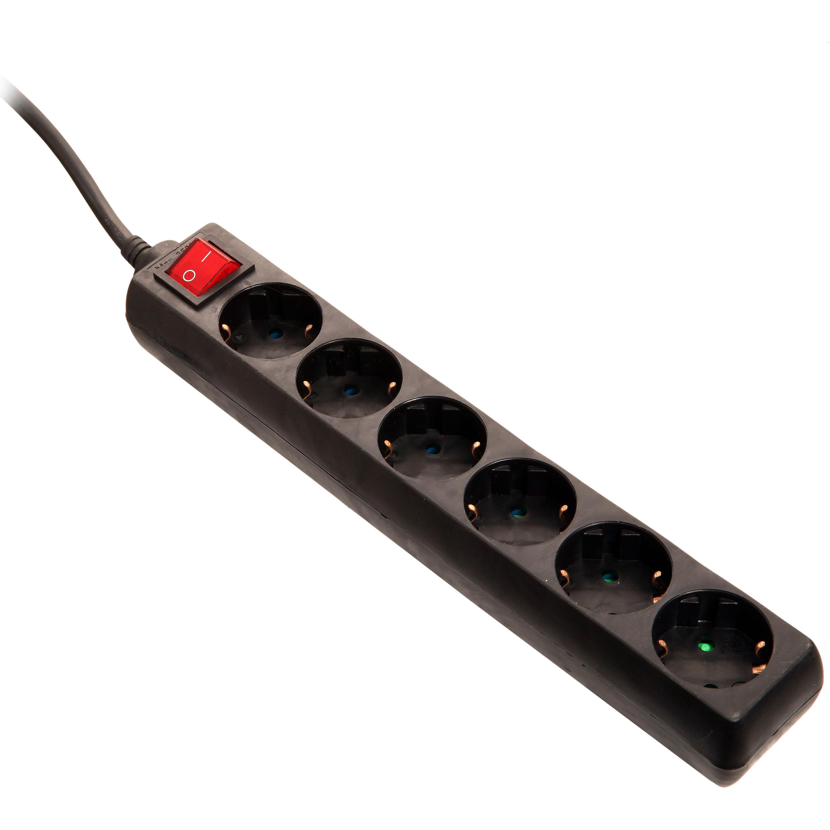 As - Schwabe, Steckdosenleiste, Steckdosenleiste mit Ein-Ausschalter (6 x, CEE 7/3, 5 m)