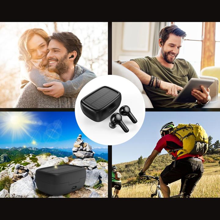 Actual product image Choetech TWS Bluetooth Headphones SOLAR -Black (6 h, Wireless)