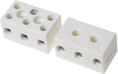 Produktbild RS PRO Klemmleiste Keramik 3 Durchgänge 57A