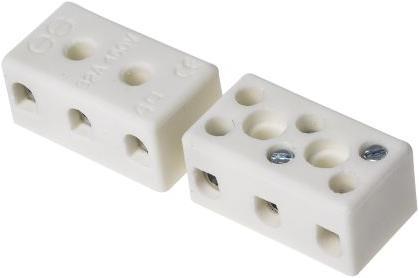 Produktbild RS PRO Klemmleiste Keramik 3 Durchgänge 32A