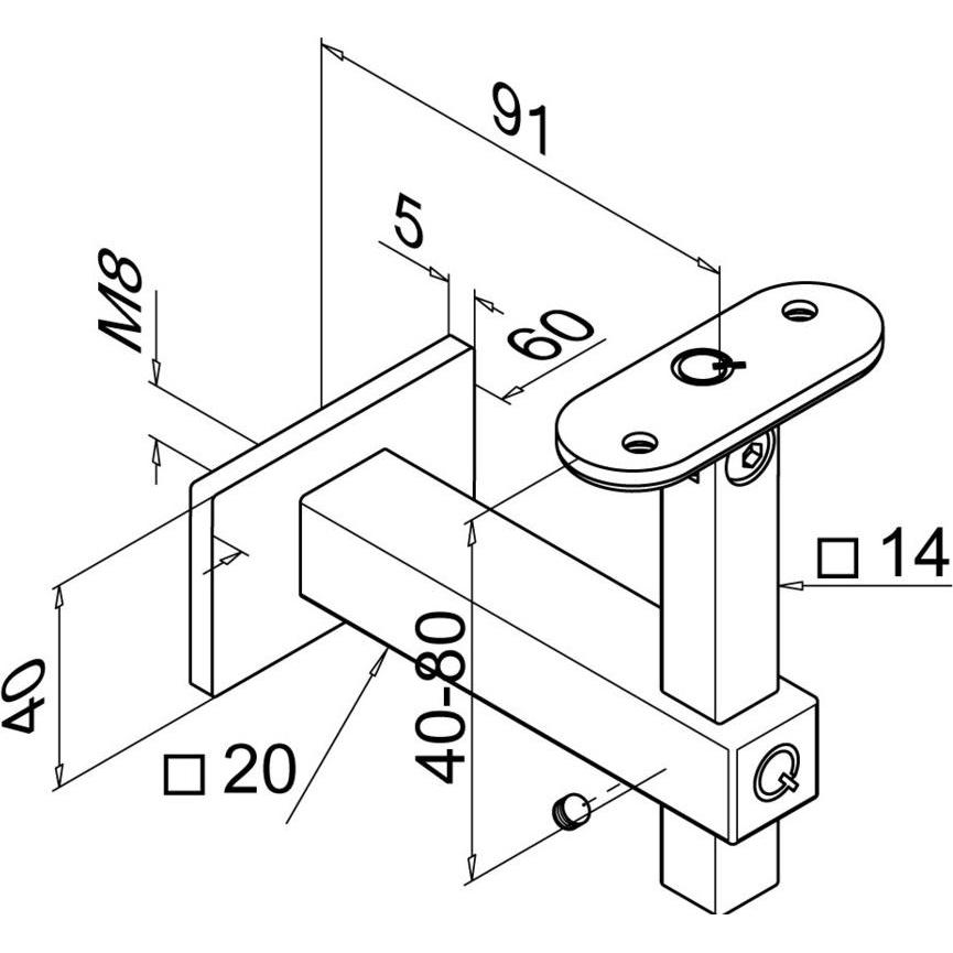 Thumbnail - Q-Railing, Möbelausstattung, Handlaufstützen SQUARE LINE (1 Stk.)