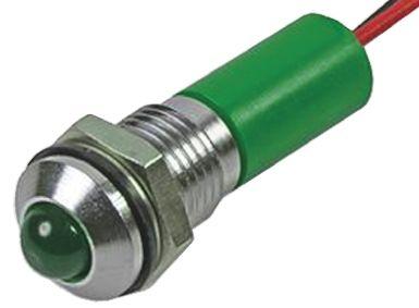 Immagine prodotto RS PRO LED cromo cabl 8mm sporg, verde 24Vcc